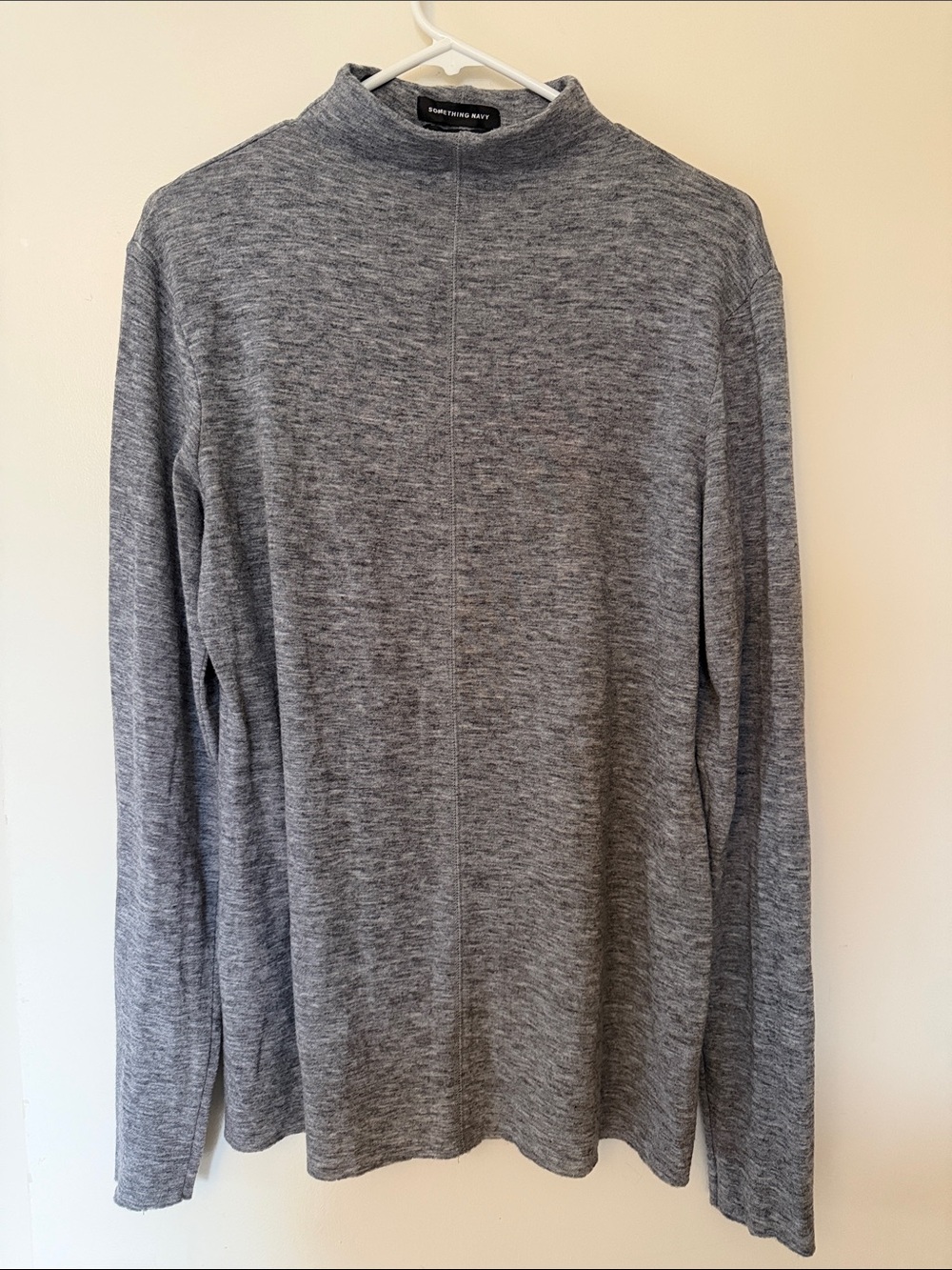 Something Navy Women's Gray Mock Turtleneck Sweater